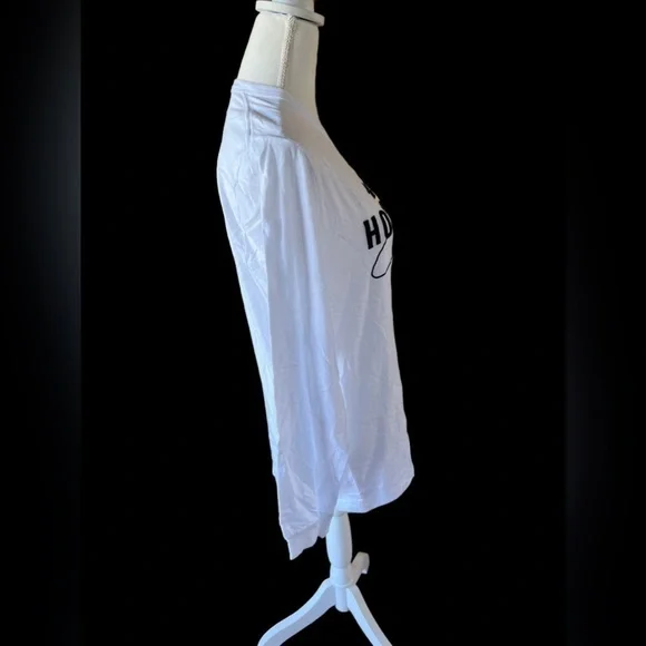 Hollister White Cotton Long Sleeve Crewneck Logo Graphic Tee Shirt - Picture 5 of 5